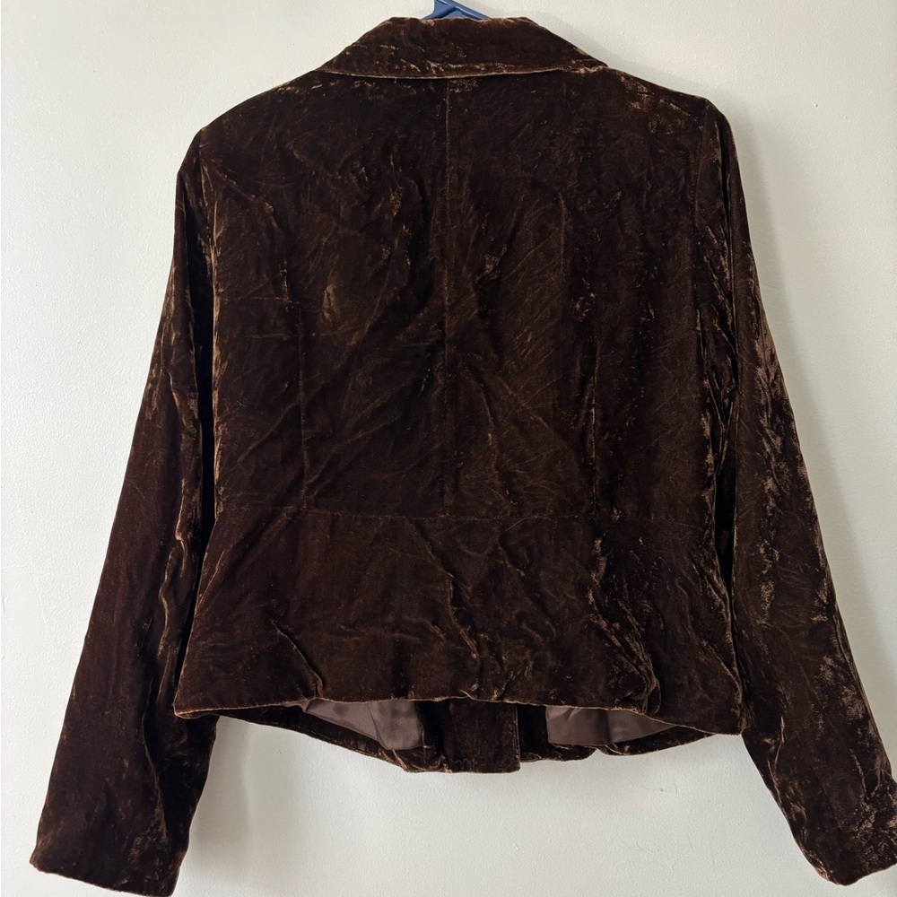 Y2K Fairycore Brown Velvet Veloir Jacket Fairy Indie Whymsigoth Medium Blazer - Picture 8 of 11